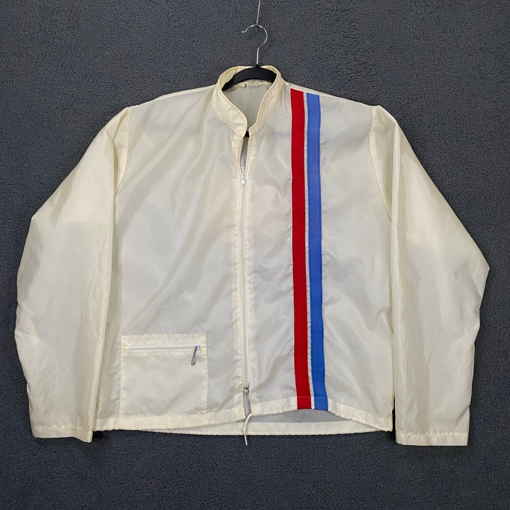 Empress Racing Jacket FITS Mens XL Sidewinder Patch Striped Cafe Vintage Track